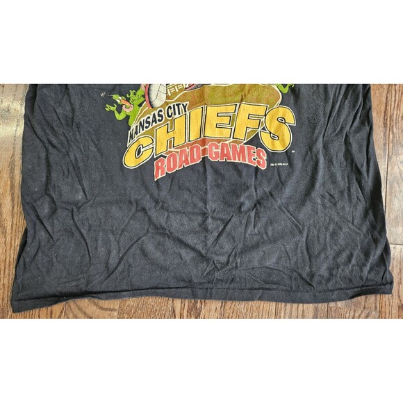Vintage 1993 Marvin The Martian Kansas City Chiefs Road Games T-shirt XL Black - Picture 6 of 13